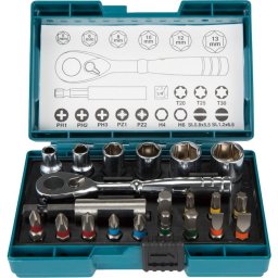 Makita ratchet and bit set, 21 pieces