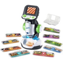 Microscop Interactiv pentru Copii Vtech 80-616104 Continut Educativ in Limba Germana Varsta 7 Ani+ Multicolor