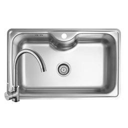 Set Chiuveta Pyramis Inset 1B 80x50 SM si Baterie Bello Crom Inox