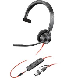 Casti HP Poly Blackwire 3315 (black, mono, USB-C)