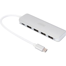 Accesoriu server Digitus USB Type-C? 4-port hub (USB 3.0) + PD (silver)