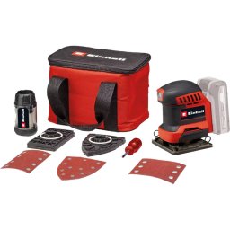 Slefuitor Einhell Power X-Change Cordless Hand Sander TE-OS 18/113 3X Li-Solo, 18 Volt (red/black, without battery and charger, with bag + accessories)