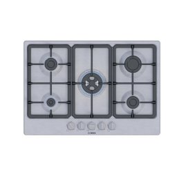 Plita Bosch PGQ7B5K90 Incorporabila Gaz Arzator Wok 5 Arzatoare Gratar Fonta Wok 75Cm Inox