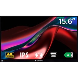 Monitor Verbatim PMT-15-4K, LED monitor - 15.6 - black, UltraHD/4K, IPS, touchscreen, HDR