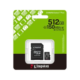 Card Kingston Canvas Select Plus Gen3 512GB MicroSDXC Clasa 10 + Adaptor