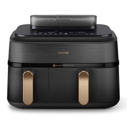 Friteuza Philips 5000 NA552/00 Double 9L Stand-Alone 2750W Aer Cald Negru