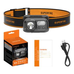 Lanterna Frontala Superfire HL23 â 220lm USB-C Powerbank Negru