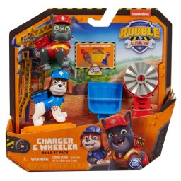 Jucarie Spin Master Patrula catelusilor rubble si echipa charger si wheeler constructie