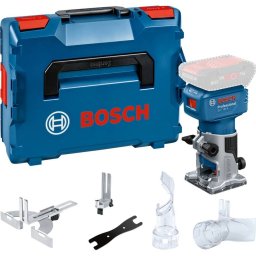 Bosch Bosch Powertools Professional Cordless Edge Router / Laminate Cutter GLF 18V-8 Professional solo, 18 Volt, router blue/black, without battery and charger, in L-BOXX