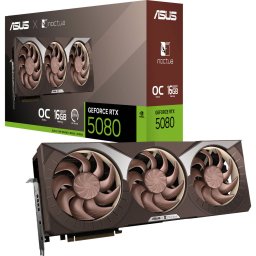 Placa video ASUS GeForce RTX 5080 Noctua OC Edition, graphics card DLSS 4, 3x DisplayPort, 2x HDMI 2.1