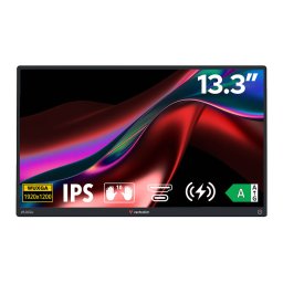Monitor Portabil Verbatim 32087 Touchscreen 13.3Inch WUXGA 1920x1200 cu Incarcare Wireless Powerbank 5000mAh Negru