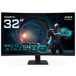 Monitor Gigabyte GS32QCA EU 32inch Curbat Gaming 180Hz WQHD VA AdaptiveSync Negru