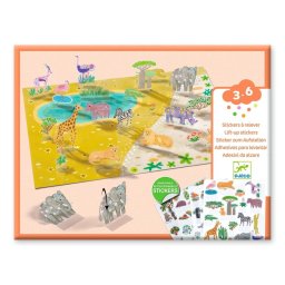 Set Creativ Stickere Reutilizabile Djeco Animale +3 ani