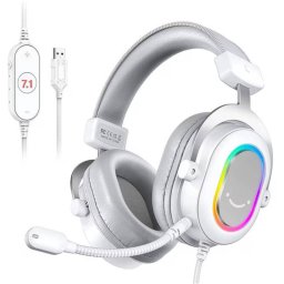 Casti Gaming Fifine H6W USB RGB White