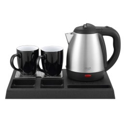 Set Fierbator Electric Adler AD 1354 1.2L cu 2 Cani si Tava 1500W Negru/Inox