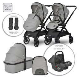 Carucior Lorelli Set 3 in 1 Reya Maner Reversibil pana la 22Kg Gri