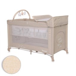 Pat Copii Lorelli Pliabil Noemi Plus 2 Nivele Cu Accesorii Fog Beige Star