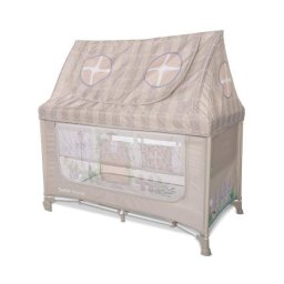Pat Copii Lorelli Pliabil Sweet Home 2 Nivele Capotina Detasabila Beige