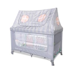 Pat Copii Lorelli Pliabil Sweet Home 2 Nivele Capotina Detasabila Grey