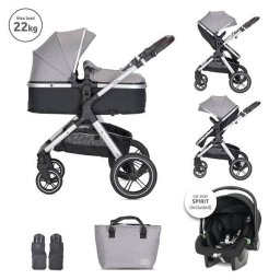 Carucior Lorelli Set 3in1 Viola Cos Auto Spirit Inclus Transformabil Sezut Reversibil pana la 22 Kg Grey