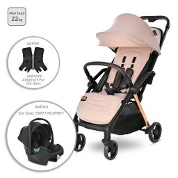 Carucior pentru Nou-Nascut Lorelli Autofold Loret Ultra-Light pana la 22 Kg Beige