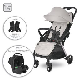Carucior pentru Nou-Nascut Lorelli Autofold Loret Ultra-Light pana la 22 Kg Grey