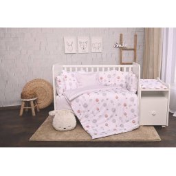 Set Lenjerie Lorelli Trend 8 Piese Bumbac Ranforce Grey Ballons