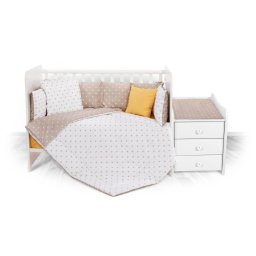 Set Lenjerie Lorelli Trend 8 Piese Bumbac Ranforce Crowns Latte
