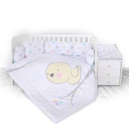 Set Lenjerie Lorelli Trend 8 Piese Bumbac Ranforce Chicken Alb