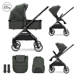 Carucior Set 2 in 1 Lorelli Reya Cos Individual cu Maner de Transport Maner si Sezut Reversibile pana la 22 Kg Green
