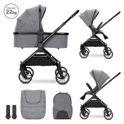 Carucior Set 2 in 1 Lorelli Reya Cos Individual cu Maner de Transport Maner si Sezut Reversibile pana la 22 Kg Grey