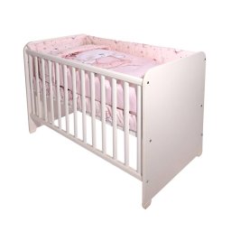 Set Lenjerie Lorelli Smile pentru Patut 60x120CM Bumbac Ranforce Pink Ballerina Bear