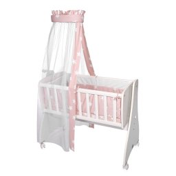 Set Lenjerie pentru Patut Balansoar Lorelli First Dreams 7 Piese Bumbac Ranforce Pale Blush Stars