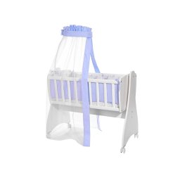 Set Lenjerie pentru Patut Balansoar Lorelli First Dreams 7 Piese Bumbac Ranforce Blue Moons & Stars