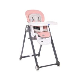 Scaun de Masa Bebelusi Lorelli Party Spatar Reglabil Cadru Aluminiu Pliere Compacta Roz Blossom Leather