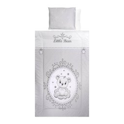 Set Lenjerie pentru Patut Lorelli 4 Piese Bumbac Ranforce Little Bear Grey