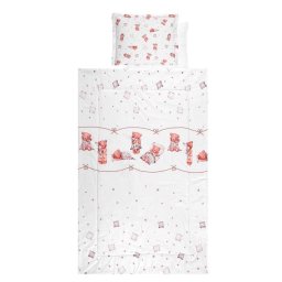 Set Lenjerie pentru Patut Lorelli 4 Piese Bumbac Ranforce Bears & Pillows Beige