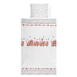 Set Lenjerie pentru Patut Lorelli 4 Piese Bumbac Ranforce Grey Train