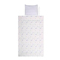 Set Lenjerie pentru Patut Lorelli 4 Piese Bumbac Ranforce Blue Moon & Stars