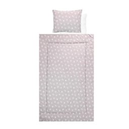 Set Lenjerie pentru Patut Lorelli 4 Piese Bumbac Ranforce Abstract Leavs Grey Beige