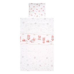 Lenjerie Patut Lorelli Cosy 3 Piese Bumbac Ranforce Bears & Pillows Beige