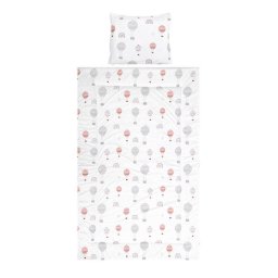 Lenjerie Patut Lorelli Cosy 3 Piese Bumbac Ranforce Baloons Grey