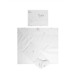 Set Lenjerie Lorelli Tiny Dream pentru Patut 60x120CM 3 Piese Bumbac Ranforce Giraffe White