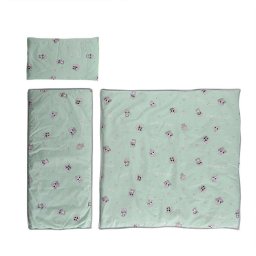 Set Lenjerie pentru Carucior Lorelli de Iarna Bumbac Ranforce 4 Piese Friends Green