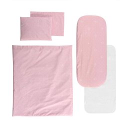 Set Lenjerie pentru Carucior Lorelli 6 piese cu Protectie Impermeabila Little Bear Pink