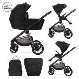 Carucior Lorelli Set 2 in 1 Bianca Cos Landou Individual cu Maner de Transport Cadru din Aluminiu pana la 22Kg Black