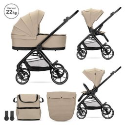 Carucior Lorelli Set 2 in 1 Venice Cadru din Aluminiu Sezut Reversibil pana la 22 Kg Beige
