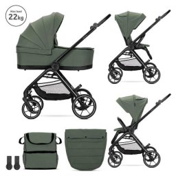 Carucior Lorelli Set 2 in 1 Venice Cadru din Aluminiu Sezut Reversibil pana la 22 Kg Green