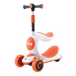 Trotineta Copii Lorelli Trio 3 Ani+ Roti cu Lumini LED Portocaliu