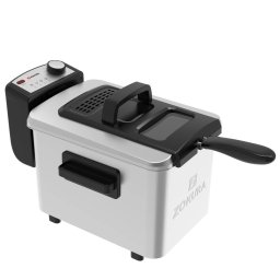 Friteuza Zokura cu Filtru de Ulei 4L 2200W Argintiu-Negru